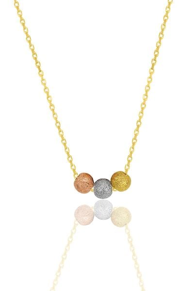 Gümüş altın yaldızlı sim modeli dorica kolye SGTL11972GOLD