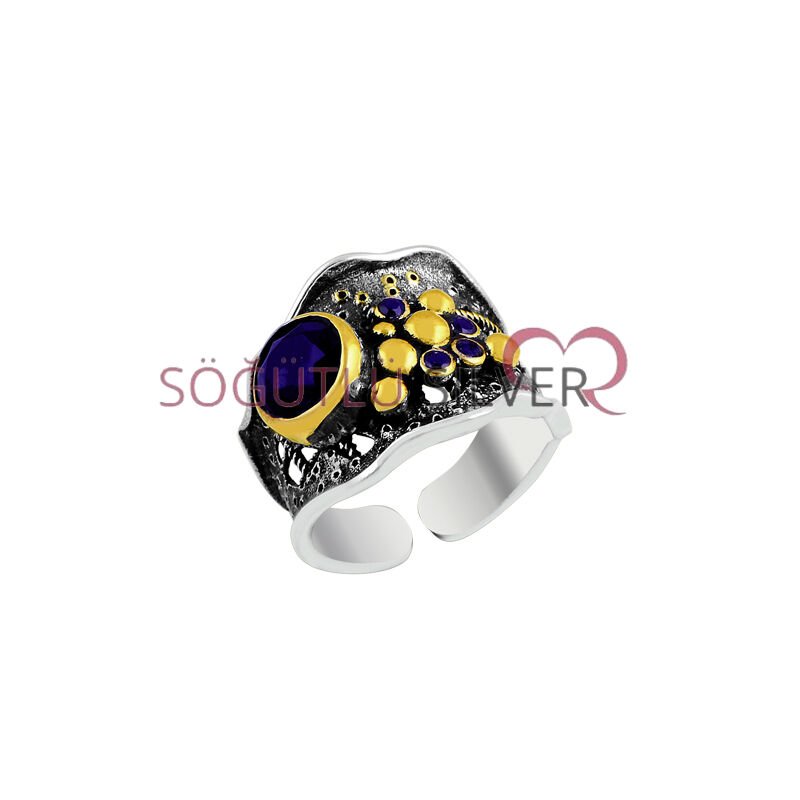 Safir taşlı otantik yüzük SGTL7496