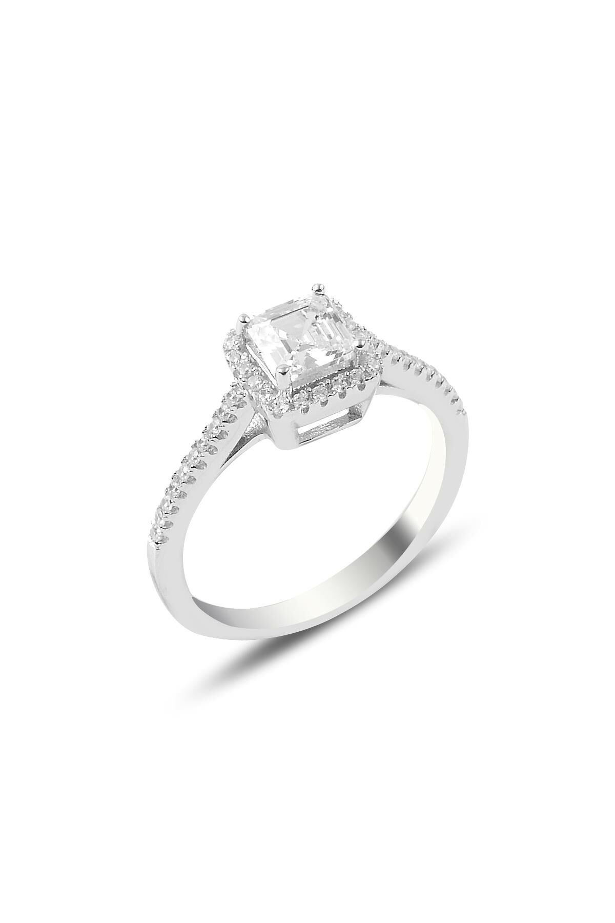 Gümüş baget taşlı yüzük SGTL9021