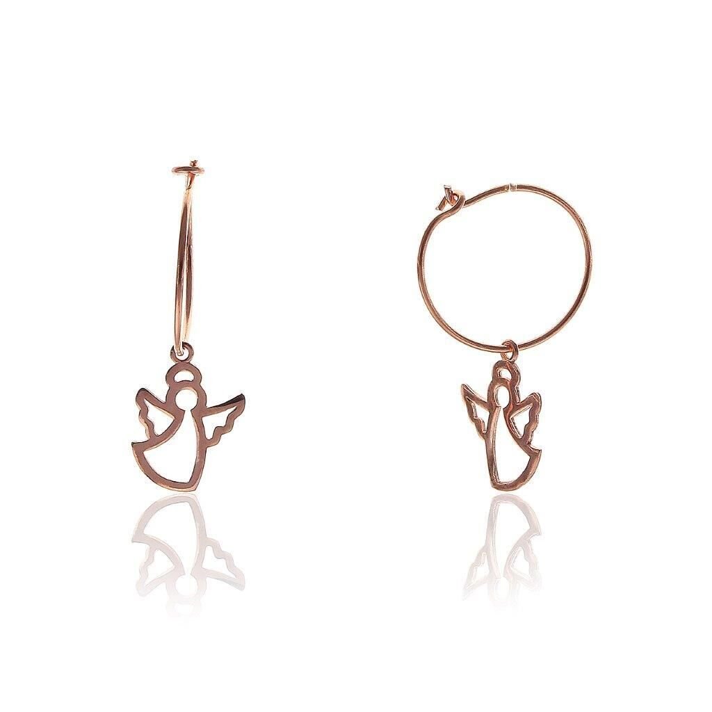 Melek Modeli Rose Gümüş Küpe SGTL5690