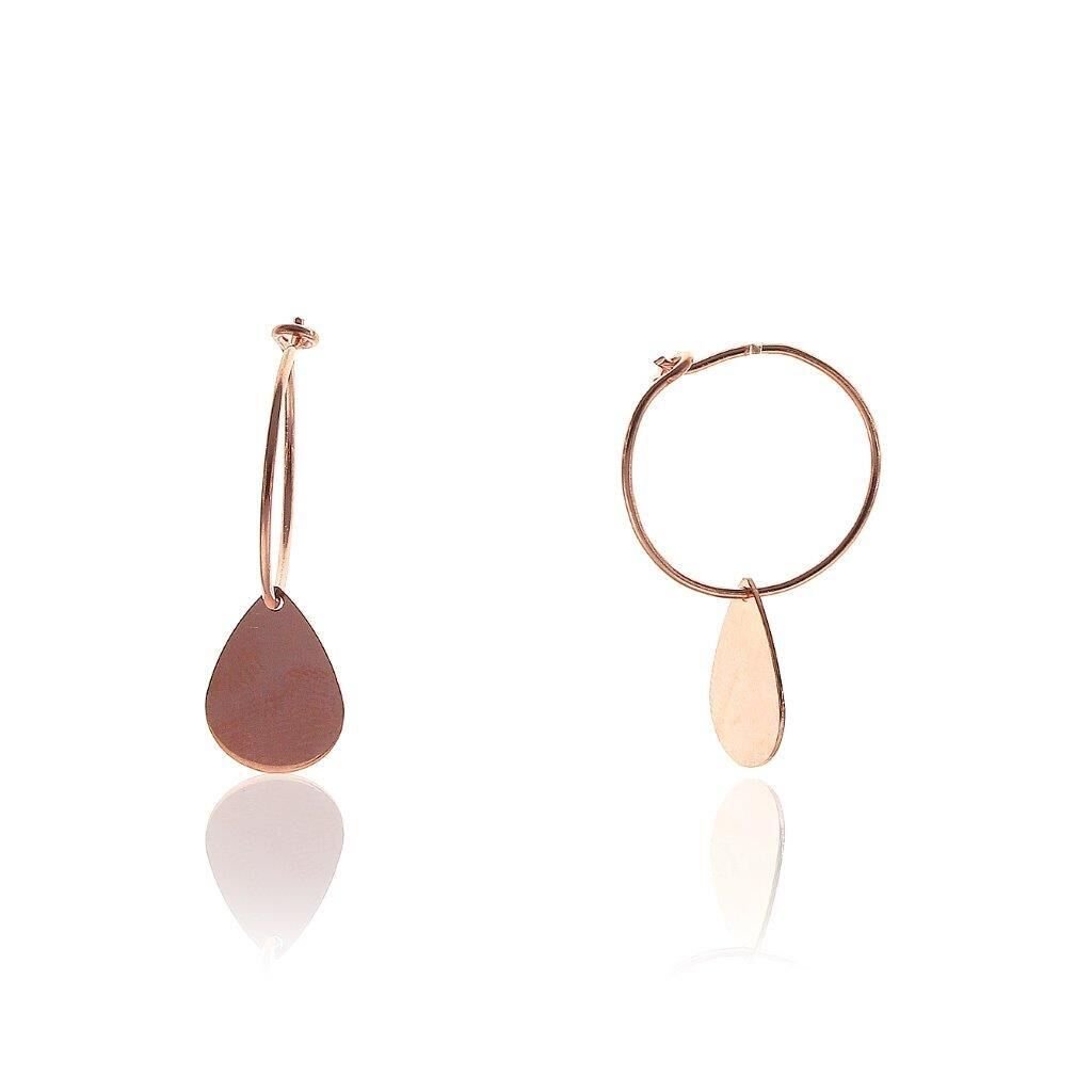 Damla Modeli Rose Gümüş Küpe SGTL5691