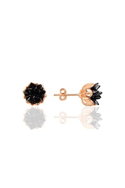 Gümüş Lotus çiçeği modeli onix renkli taşlı üçlü set SGTL10220SET