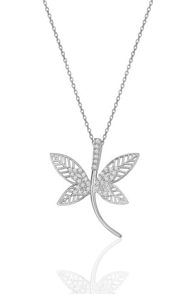 Gümüş rodyumlu zirkon taşlı yusufçuk kolye SGTL11971RODAJ