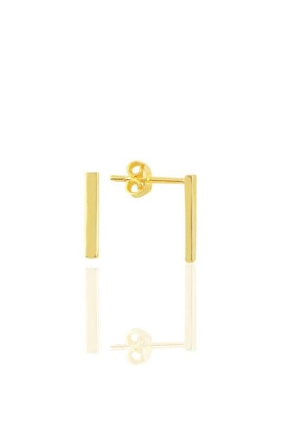 Gümüş altın yaldızlı çubuk küpe SGTL10792GOLD