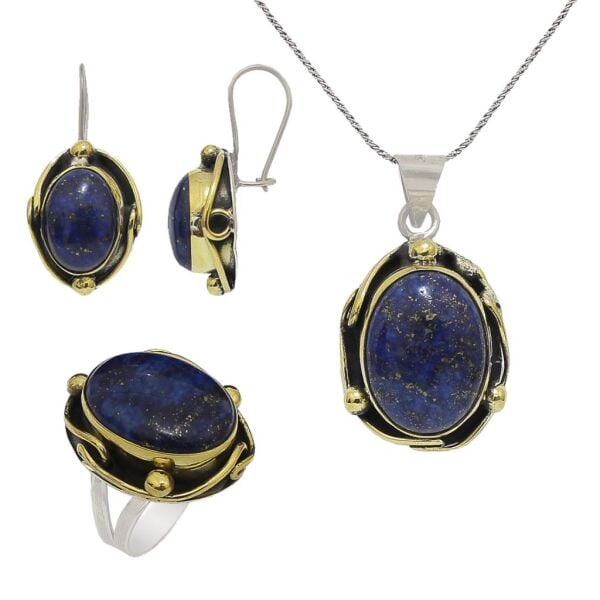 lapis doğaltaşlı üçlü set SGTL2744