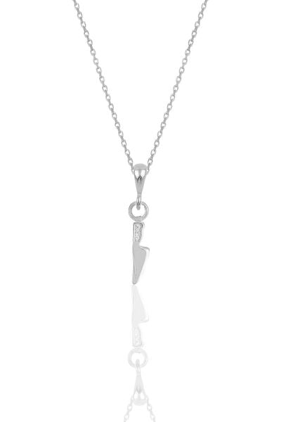 Gümüş rodyumlu zirkon taşlı bıçak modeli kolye SGTL11872RODAJ