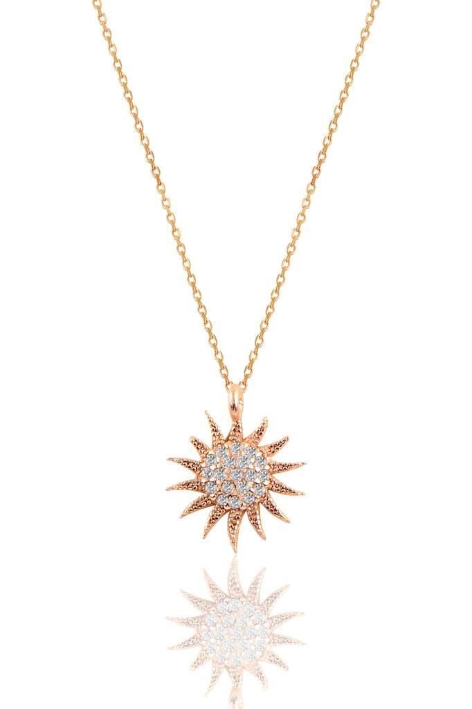 Gümüş rose güneş kolye SGTL10510ROSE