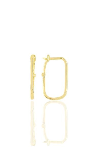 Gümüş altın yaldızlı sade göçmen küpe SGTL8944GOLD