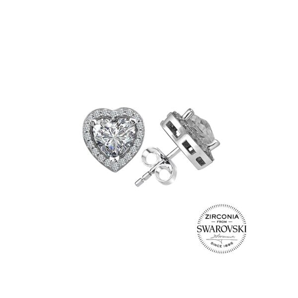 Gümüş Swarovski taşlı pırlanta modeli  kalp üçlü set SGTL20516SETA