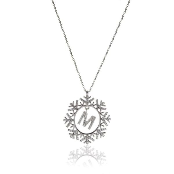 Zirkon taşlı Kişiye Özel Rodyumlu Harfli Kolye SGTL5701