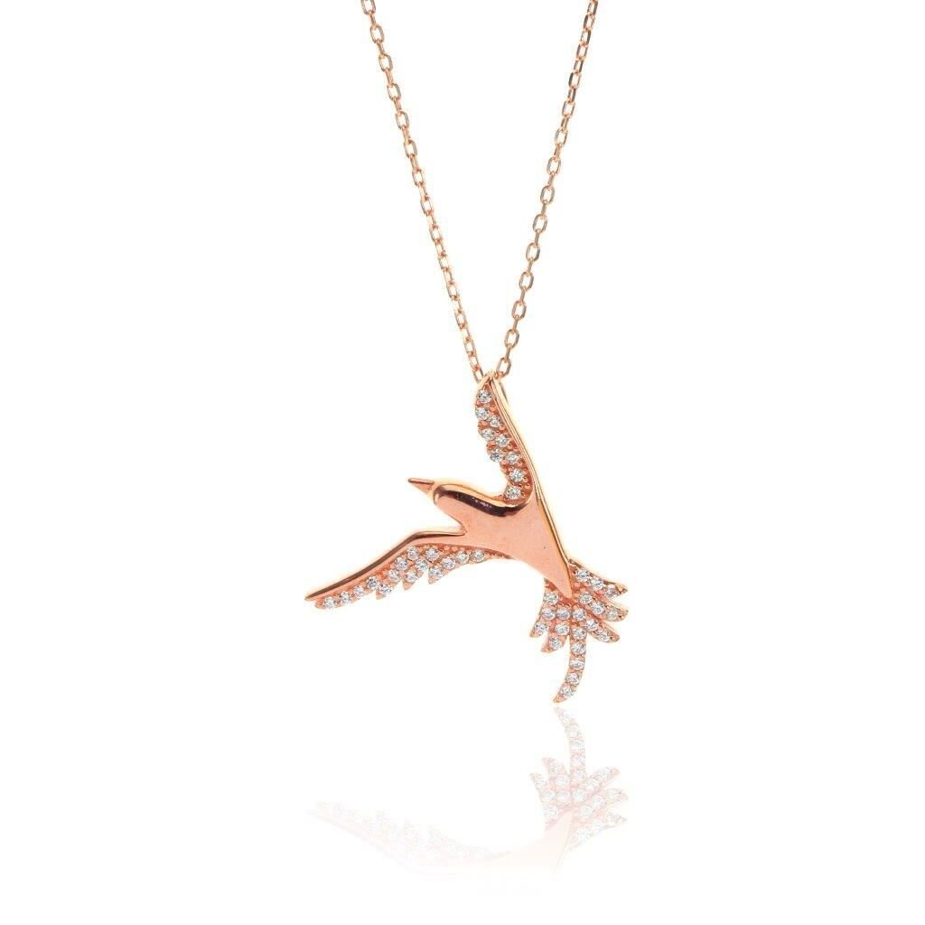 Zirkon Taşlı martı Kolyesi SGTL6239