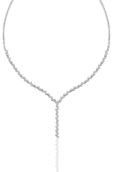 Gümüş beyaz altın rodyumlu pırlanta modeli zirkon taşlı sallantılı su yolu gümüş takım. SGTL11340