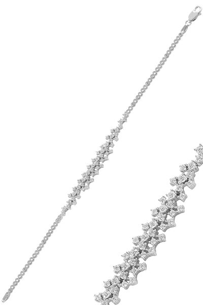 Gümüş rodyumlu pırlanta modeli su yolu   gümüş takım. SGTL10622