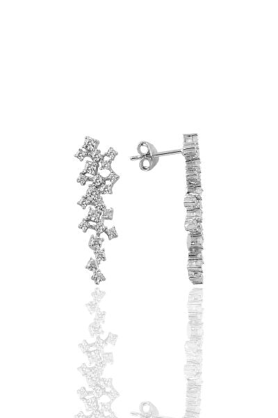 Gümüş rodyumlu pırlanta modeli su yolu   gümüş takım. SGTL10622