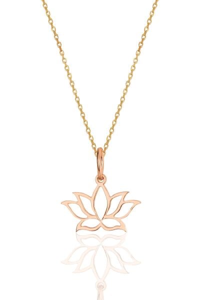Gümüş rose sonsuz yaşamın simgesi lotus çiçeği kolye  SGTL11869ROSE
