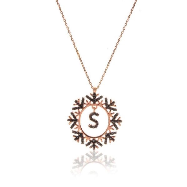 Onix taşlı Kişiye Özel Rose Harfli Kolye SGTL5706