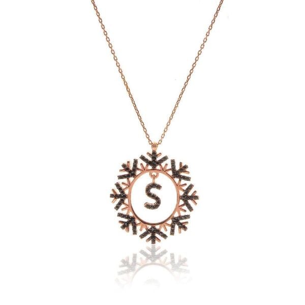 Onix taşlı Kişiye Özel Rose Harfli Kolye SGTL5706