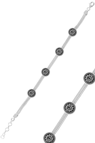 Gümüş oksitli hasır bileklik SGTL9918