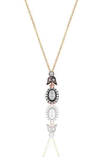 Gümüş rose elmas montürlü oval üçlü set… SGTL10628ROSE