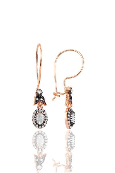 Gümüş rose elmas montürlü oval üçlü set… SGTL10628ROSE