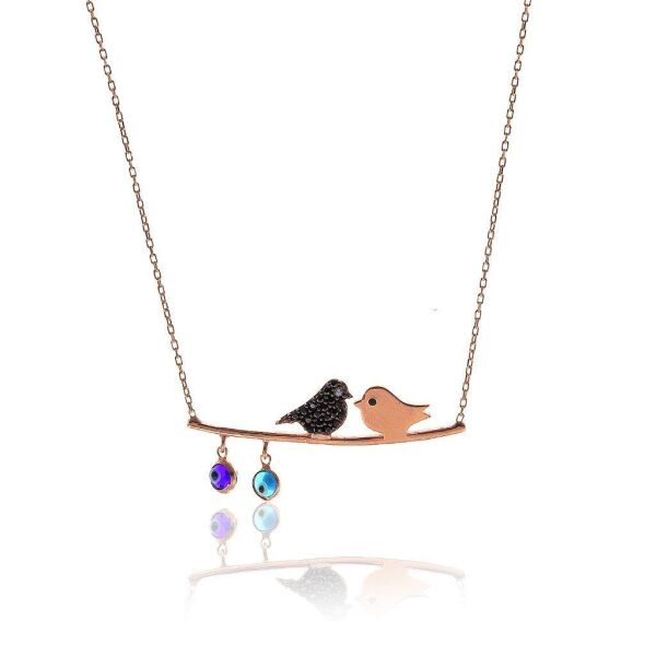 Daldaki kuşlar Rose Gümüş Kolye SGTL5710