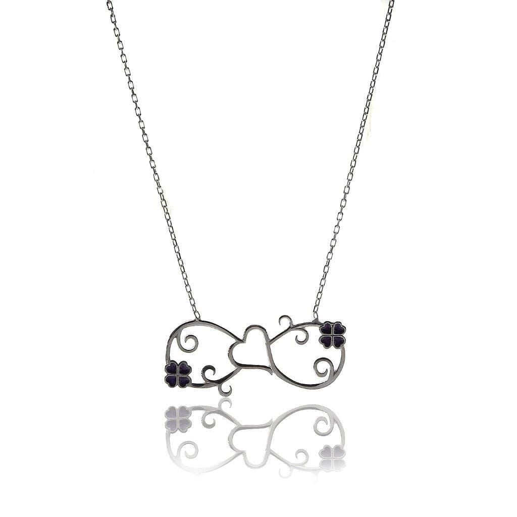 Sonsuz Aşk Rodyumlu Kolye SGTL5711