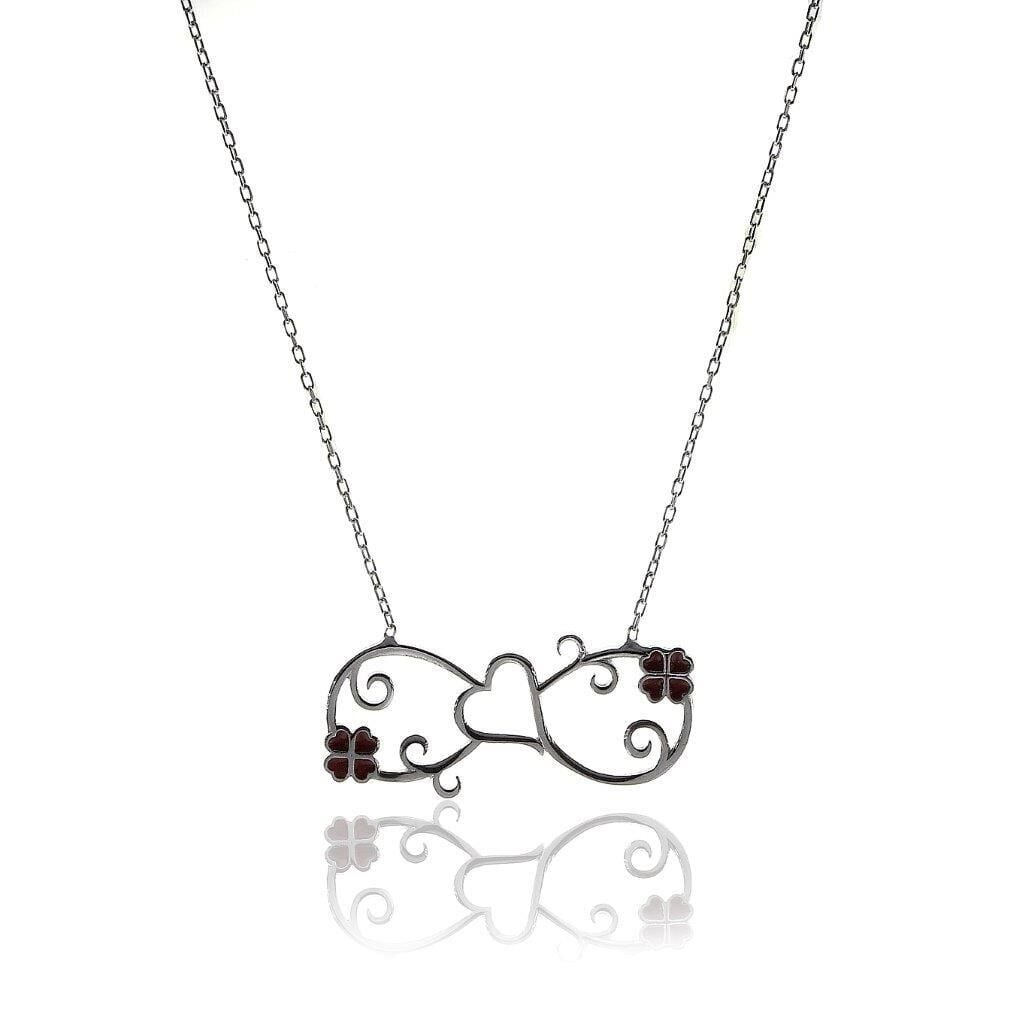 Sonsuz Aşk Rodyumlu Kolye SGTL5713