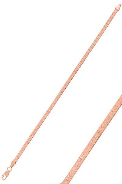 Gümüş desenli çif taraflı italyan yassı bileklik SGTL9834ROSE