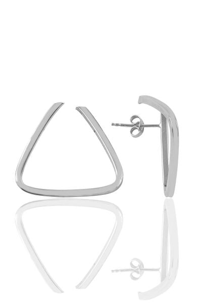 Gümüş rodyumlu üçgen modeli şarnel küpe SGTL9652RODAJ