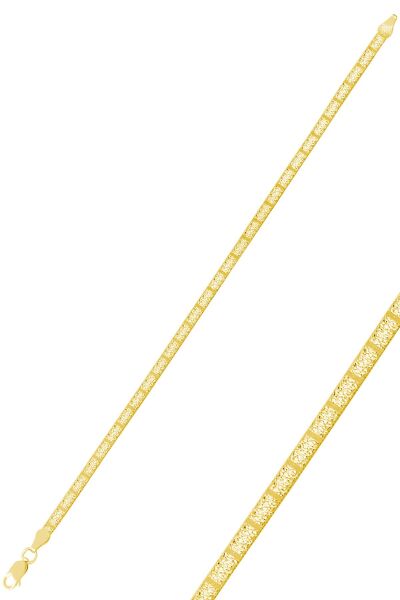 Gümüş desenli çif taraflı italyan yassı bileklik SGTL9835GOLD