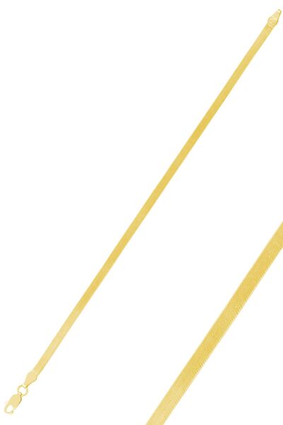 Gümüş desenli çif taraflı italyan yassı bileklik SGTL9835GOLD