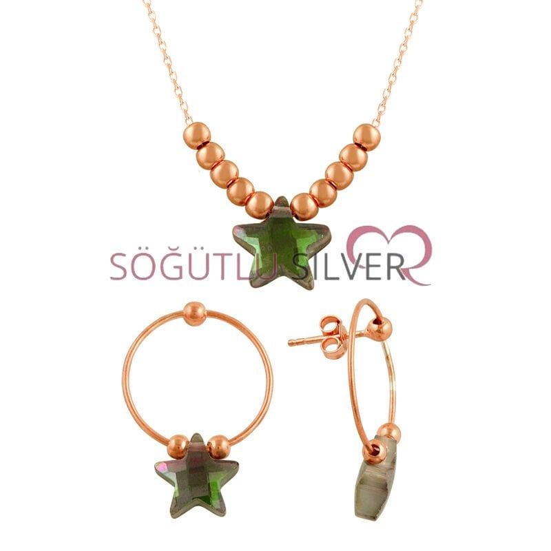 Mistik topaz taşlı yıldız modeli ikili set SGTL7520