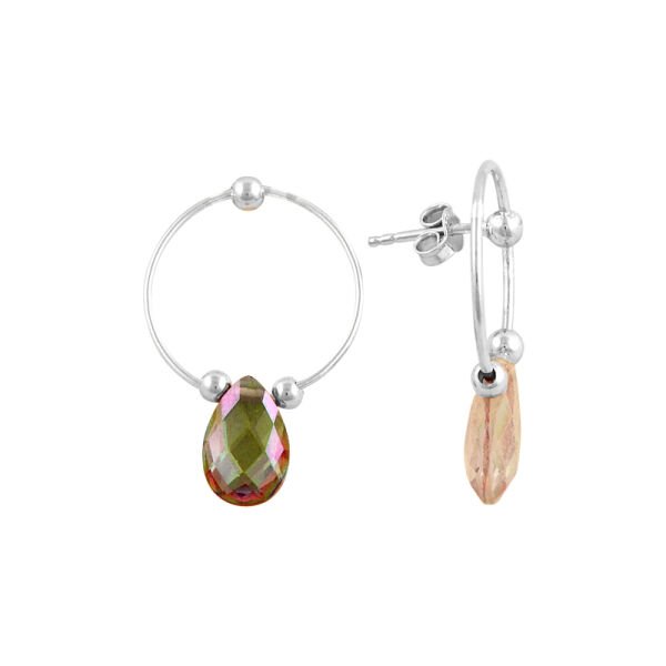 Mistik topaz taşlı damla modeli ikili set SGTL7522