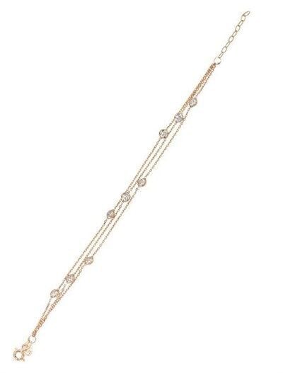 Gümüş Sıra Taşlı Rose Bileklik bileklik6953