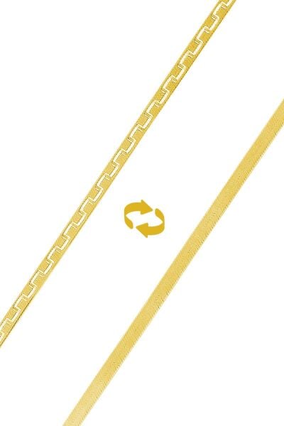 Gümüş desenli çif taraflı italyan yassı bileklik SGTL9836GOLD