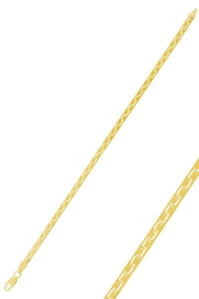 Gümüş desenli çif taraflı italyan yassı bileklik SGTL9836GOLD