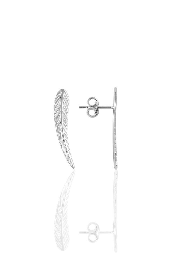 Gümüş rodyumlu tüy modeli gümüş küpe SGTL10810RODAJ