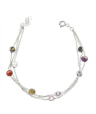 Gümüş Renkli Taşlı Rodyumlu Bileklik bileklik6952