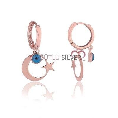 ayyıldız ve nazar boncuğu küpe SGTL3738
