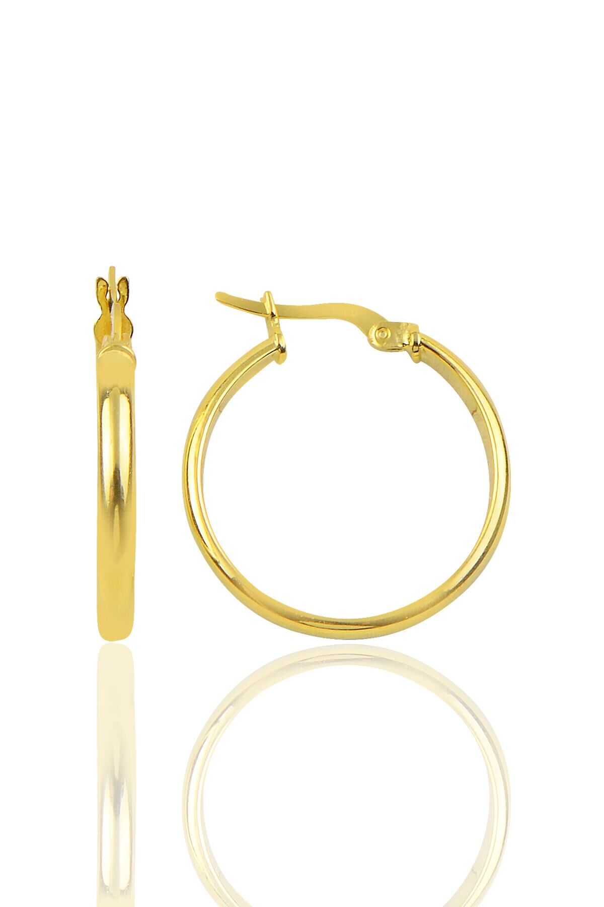 Gümüş 23 mm altın rengi halka küpe SGTL9930GOLD