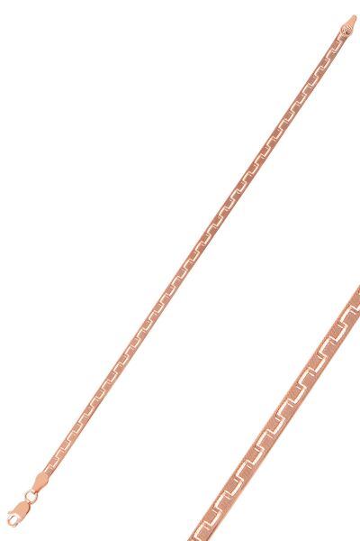 Gümüş desenli çif taraflı italyan yassı bileklik SGTL9836ROSE
