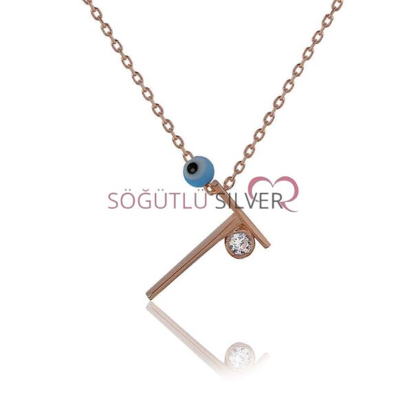 T Harf Gümüş Kolye SGTL4106