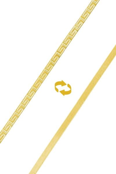 Gümüş desenli çif taraflı italyan yassı bileklik SGTL9837GOLD