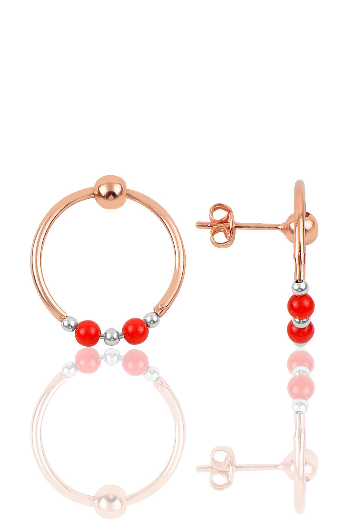 Gümüş taşlı çember küpe SGTL9931