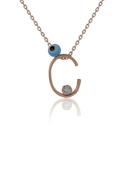 C Harf Gümüş Kolye SGTL4108