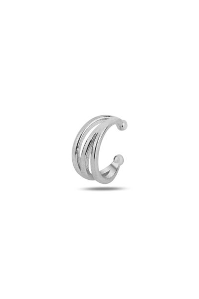 Gümüş rodyumlu sade ear cuff kıkırdak küpe SGTL11958RODAJ