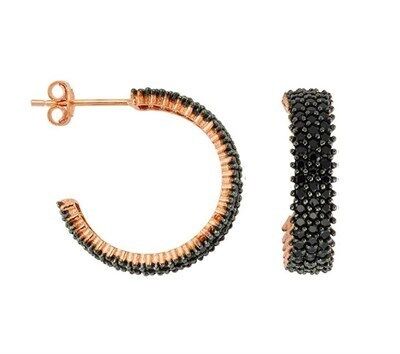 siyah taşlı halka kupe kupe8520