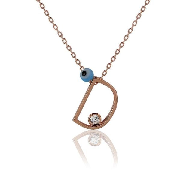 D Harf Gümüş Kolye SGTL4109