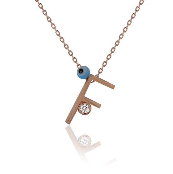 F Harf Gümüş Kolye SGTL4110