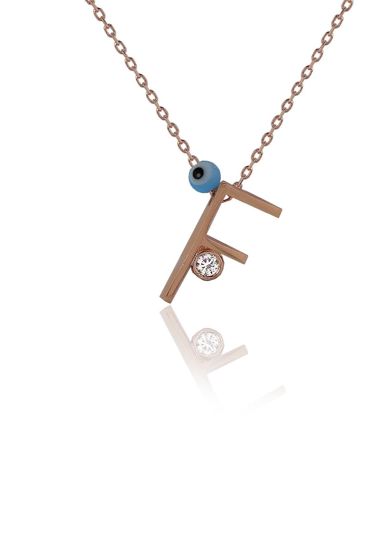 F Harf Gümüş Kolye SGTL4110